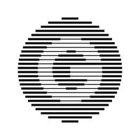 sol alfabeto letra logo redondo circulo línea resumen óptico espejismo raya trama de semitonos símbolo icono vector