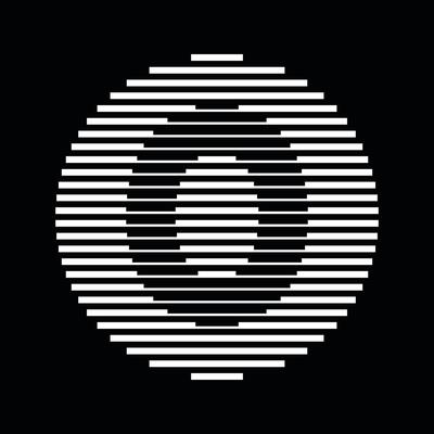 Zero Number Round Line Abstract Optical Illusion Stripe Halftone Symbol Icon