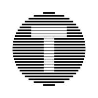 T Alphabet Letter Logo Round Circle Line Abstract Optical Illusion Stripe Halftone Symbol Icon vector