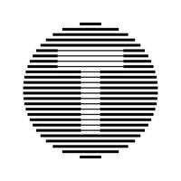 T Alphabet Letter Logo Round Circle Line Abstract Optical Illusion Stripe Halftone Symbol Icon vector