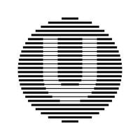 U Alphabet Letter Logo Round Circle Line Abstract Optical Illusion Stripe Halftone Symbol Icon vector
