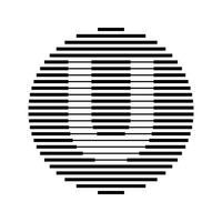 U Alphabet Letter Logo Round Circle Line Abstract Optical Illusion Stripe Halftone Symbol Icon vector