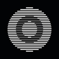O Alphabet Letter Logo Round Circle Line Abstract Optical Illusion Stripe Halftone Symbol Icon vector