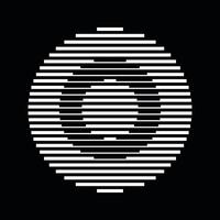 O Alphabet Letter Logo Round Circle Line Abstract Optical Illusion Stripe Halftone Symbol Icon vector