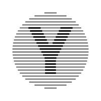 y alfabeto letra logo redondo circulo línea resumen óptico espejismo raya trama de semitonos símbolo icono vector