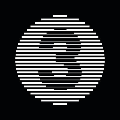 Three Number Round Line Abstract Optical Illusion Stripe Halftone Symbol Icon