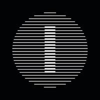 I Alphabet Letter Logo Round Circle Line Abstract Optical Illusion Stripe Halftone Symbol Icon vector