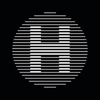 H Alphabet Letter Logo Round Circle Line Abstract Optical Illusion Stripe Halftone Symbol Icon vector