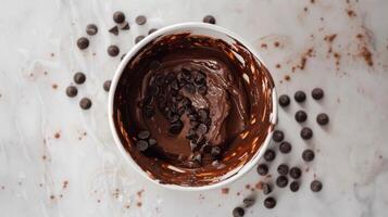 Aerial Glimpse of Cake Batter Bowl photo