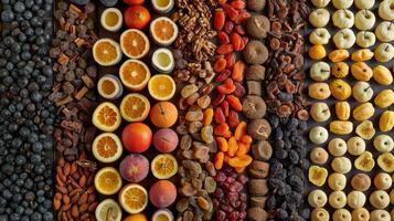 Grid Display of Various Dried Fruits photo