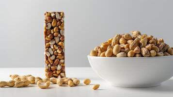 Peanut Bar and Raw Peanuts Display photo
