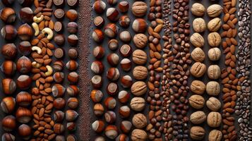 Grid Display of Assorted Nuts photo