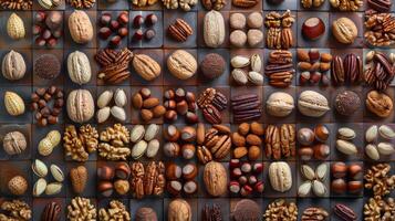 Artistic Grid Presentation of Mixed Nuts photo