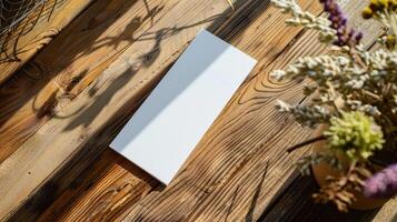 Aerial Shot of Blank Bookmark on Table photo