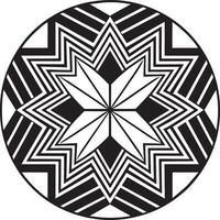 abstract floral ornament black and white illustration vector