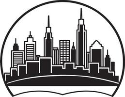 city skyline logo silhouette black and white illustration vector