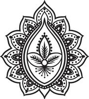 resumen floral ornamento ilustración para tu diseño negro y blanco vector