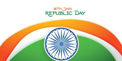 26 january happy republic day tricolor banner vector