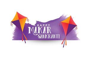 makar sankranti background with kites vector