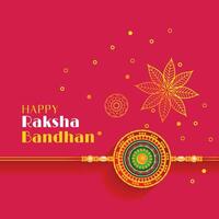 beautiful raksha bandhan greeting with decorative design vector