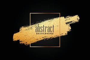 abstract golden brush stroke frame background design vector