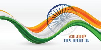 wavy indian flag design for republic day vector