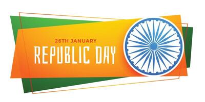happy republic day india banner in tricolor vector
