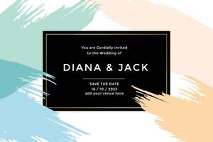 abstract wedding card invitation template vector