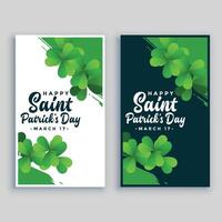 two saint patricks day banner design vector