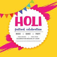 happy holi celebration greeting design background vector