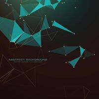 abstract dark background with triangles, dots and lines vector