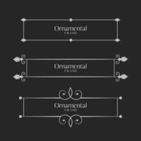 ornamental decorative frame borders set vector