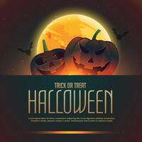 pumpkins of halloween background poster vector