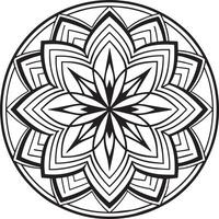 abstract floral ornament black and white illustration vector