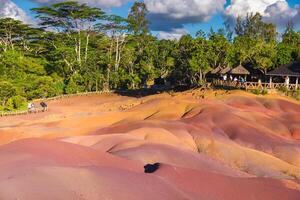 Siete de colores tierra en chamarel, Mauricio foto