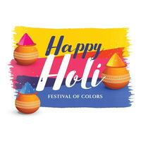 attractive happy holi festival greeting background vector