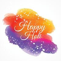 colorful ink stain with happy holi text vector