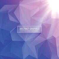 elegant low poly geometric blue background with light rays vector