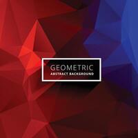 red blue geometric triangle background vector