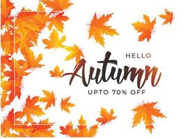 beautiful autumn leaves background template vector