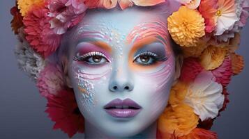 Portrait of women with various makeup photo