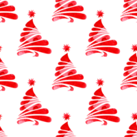 aquarelle La peinture modèle de silhouettes de rouge sapin des arbres et flocons de neige. de fête Noël ou Nouveau année imprimer. pour emballage conception, impression sur tissu. écologie. les plantes. isolé png