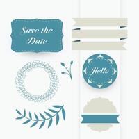 beautiful set of decorative wedding design elements vector