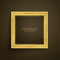 golden vintage luxury frame design vector