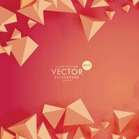 abstract red background with 3d polygon shapes vector