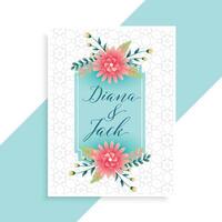 elegant wedding invitation card template vector