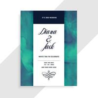 wedding invitation card template with watercolor texture vector