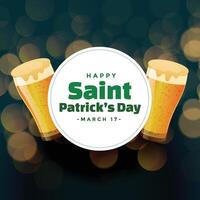 st patricks day background with beer mugs vector