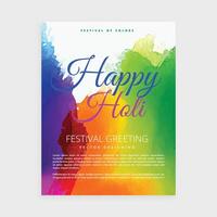 colorful holi poster illustration vector
