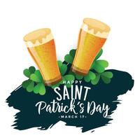 st patricks day background with beer glasses vector